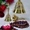 Decorative Peacock Temple Bells Brass Puja Ghanti Hindu Mandir Bell Coloured Pooja Jingle Bells Indian Home Decor Hand Painted Bell Housewarming Gift